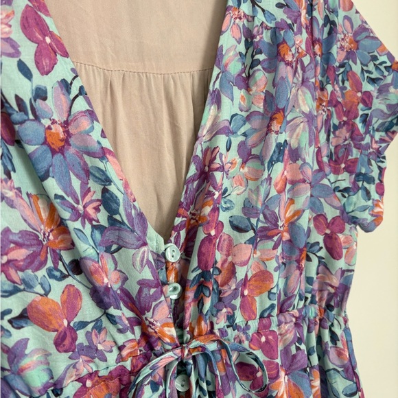 Love Stitch Multicolor Floral Shabby Chic Maxi Dress Loveshack Fancy Boho Spring - Picture 4 of 6